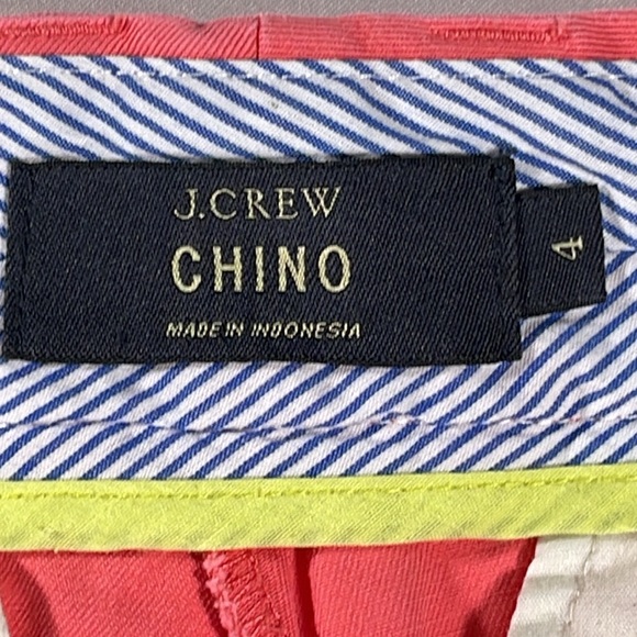 J. Crew womens bright pink flat front 3" inseam chino shorts - size 4 - Picture 5 of 9